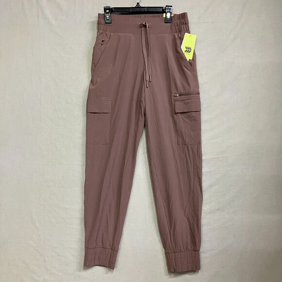 NWT All In Motion Women's Brown Active Light Mid-Rise Cargo Pockets Jogger Pants - Picture 3 of 16